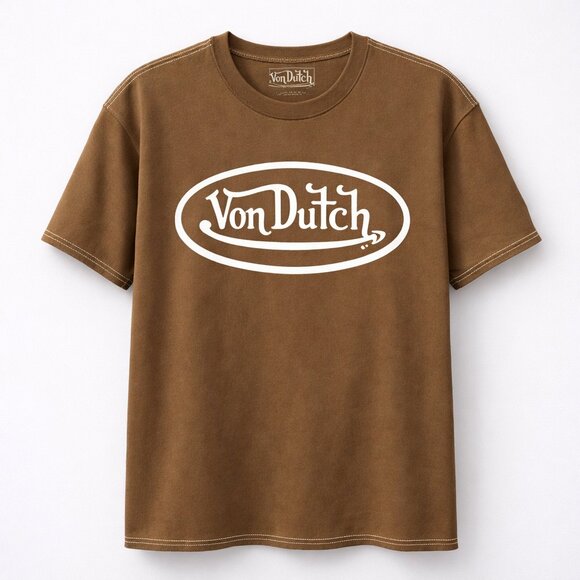 Von Dutch Other - Von Dutch NWT Brown Logo Tee | Archive Y2K Streetwear |  L